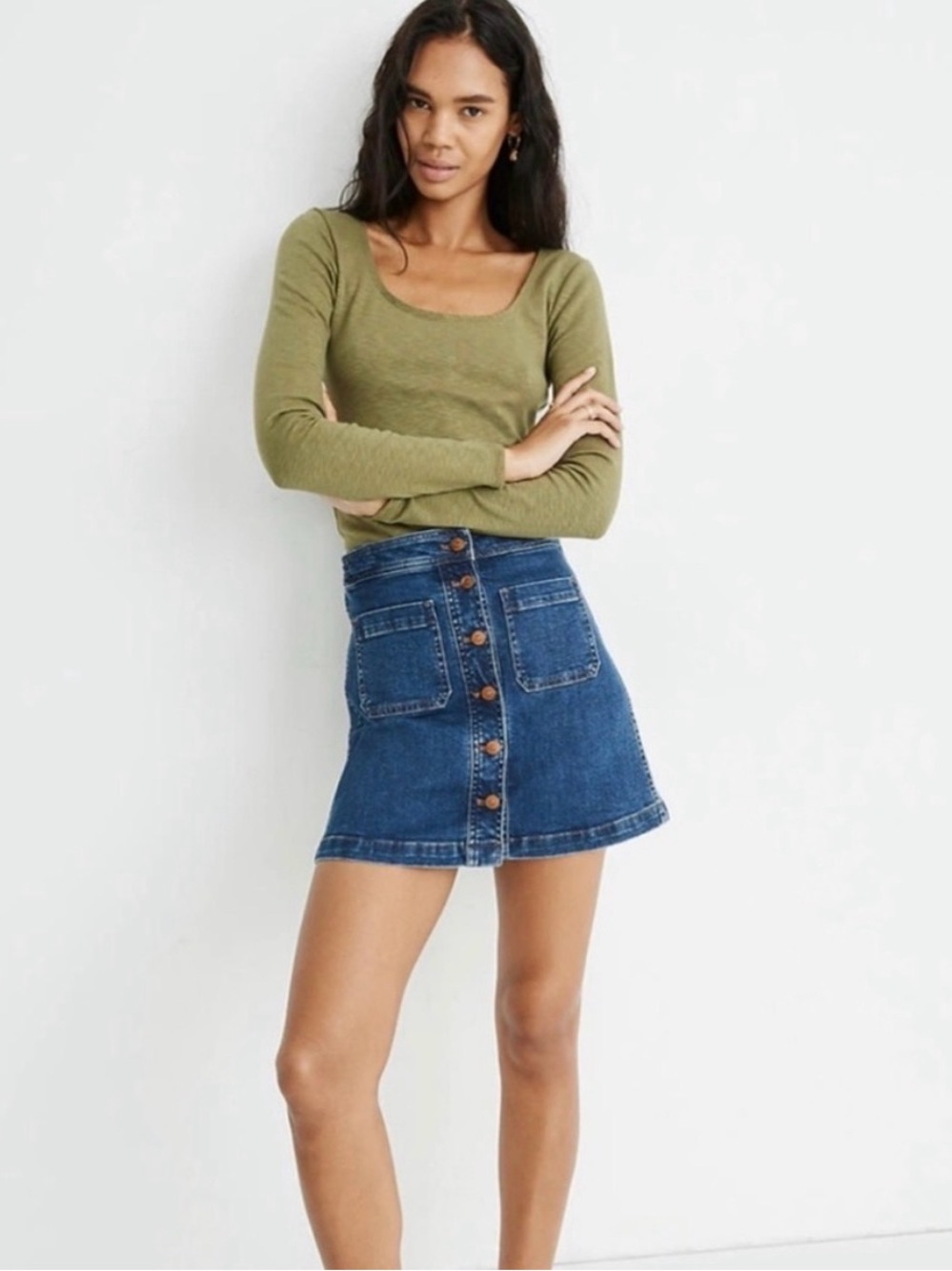Madewell Stretch Denim A-Line Skirt